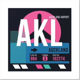 Auckland (AKL) Airport // Sunset Baggage Tag Posters and Art